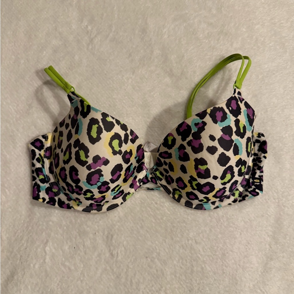 Victorias Secret Body by Victoria Lined Demi Bra Leopard Print Size 36D